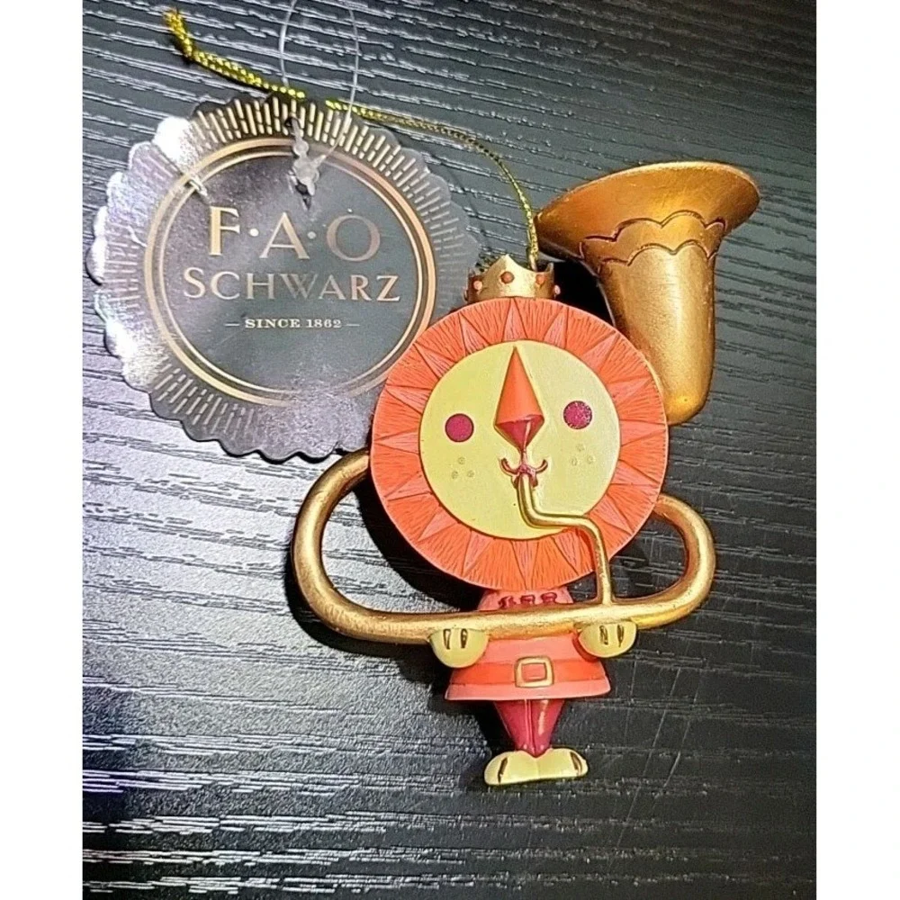 VTG - Department 56 FAO Schwarz Lion Hanging Ornament, Christmas Tree Decoration
